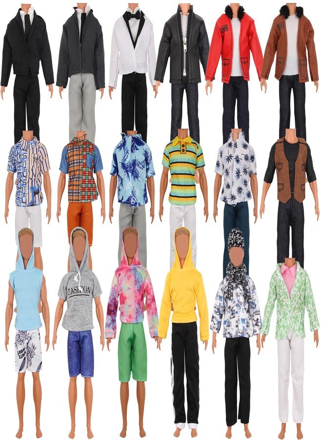 ZTWEDEN 12 Inch Boy Doll Clothes with Leather Jackets Suit Shirts Sweatshirts Shorts Pants T-Shirts for Girls and Boys Xmas Gift (Randomly 6 Sets, 12 Pieces ) - Image 1